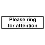 Rainbow DOR.59E Please Ring for Attention Sign 300x100mm