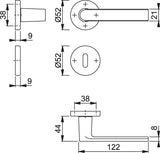 Hoppe M1642/42K/42KS Brass Handle Set on Rose with Emergency release/turn for Bathroom/WC Doors
