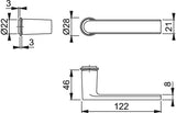 Hoppe M1642/845 Brass Handle Set on Mini Rose without Escutcheons for Interior Doors