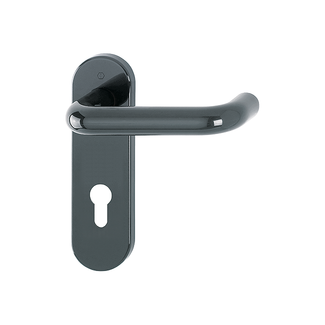 Hoppe K138/353K (AR600/23-72) Paris Handle Sets Euro 72mm Centers On Radius Plate