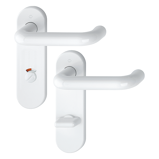 Hoppe K138/353K (AR600/23-78) Paris Handle Sets Euro 72mm Centers On Radius Plate