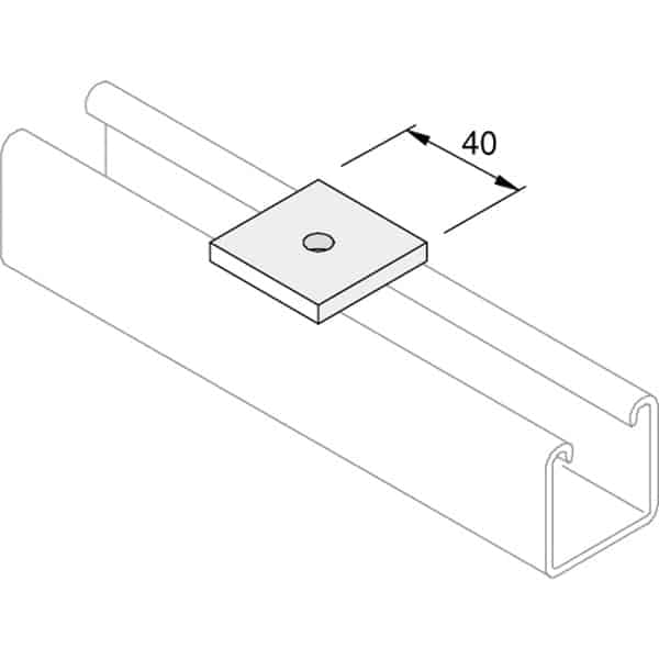 Unistrut P1019 Flat Plate Bracket M6 / M8 Square Plate Washer Hot Dip Galvanised