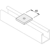 Unistrut P1019SS Stainless Steel 316 Flat Plate Bracket M6 / M8 Square Plate Washer