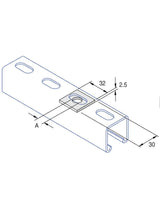 Unistrut P1020SS Stainless Steel 316 Flat Plate Bracket M10 / M12 Square Plate Washer