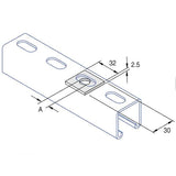 Unistrut P1020 Flat Plate Bracket M10 / M12 Square Plate Washer Hot Dip Galvanised