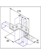 Unistrut P1043 6-Hole U Shape Channel Bracket Hot Dip Galvanised