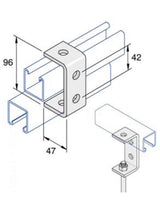 Unistrut P1044 4-Hole U Shape Channel Bracket Hot Dip Galvanised