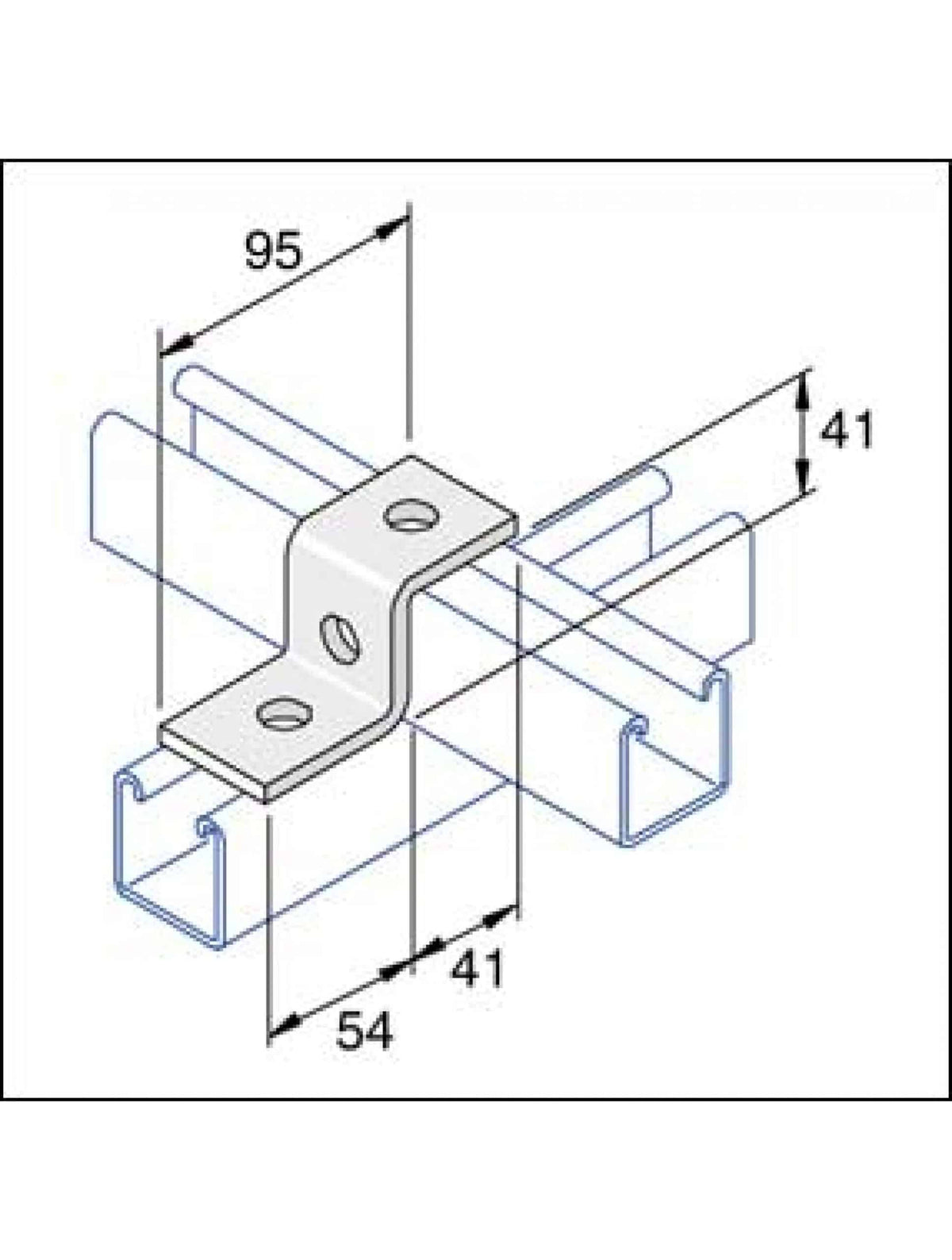 Unistrut P1045SS Stainless Steel 316 3-Hole Z Shape Channel Bracket