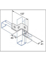 Unistrut P1047 5-Hole U Shape Channel Bracket Hot Dip Galvanised