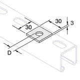 Unistrut P1063T Flat Plate Bracket M10 Square Plate Washer Pre-Galvanised