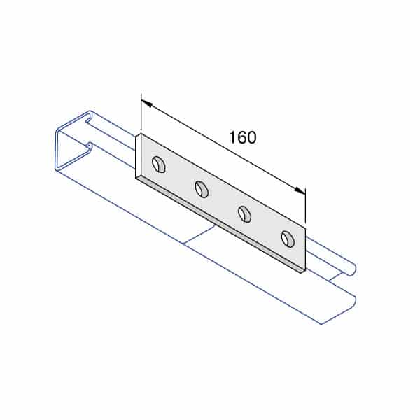 Unistrut P1067SS Stainless Steel 316 Flat Plate Channel Support Bracket 4 Hole