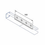 Unistrut P1067SS Stainless Steel 316 Flat Plate Channel Support Bracket 4 Hole