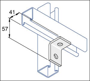 Unistrut P1068 90 Degree Angle Bracket 2 Hole (1x1) Hot Dip Galvanised