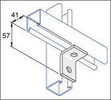 Unistrut P1068 90 Degree Angle Bracket 2 Hole (1x1) Hot Dip Galvanised