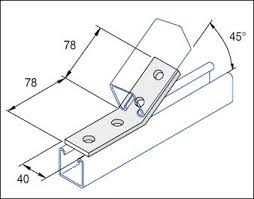 Unistrut P1074 45 Degree Angle Bracket 2 Hole (2x2) Hot Dip Galvanised