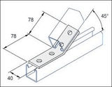 Unistrut P1074 45 Degree Angle Bracket 2 Hole (2x2) Hot Dip Galvanised