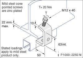 Unistrut P1271 Beam Clamp Side-Fitting Hot Dip Galvanised