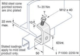 Unistrut P1271 Beam Clamp Side-Fitting Hot Dip Galvanised