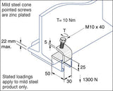 Unistrut P1272 Beam Clamp C-Type Hot Dip Galvanised