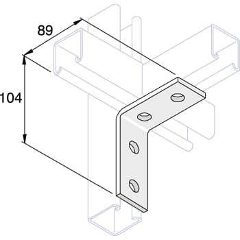 Unistrut P1325SS Stainless Steel 316 90 Degree Angle Bracket 4 Hole (2x2)
