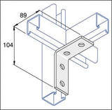 Unistrut P1026SS Stainless Steel 316 90 Degree Angle Bracket 2 Hole (1x1)