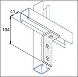 Unistrut P1326 90 Degree Angle Bracket 3 Hole (2x1) Hot Dip Galvanised
