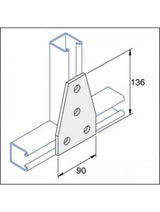 Unistrut P1358 Flat Plate Bracket 4 Hole Fitting Hot Dip Galvanised