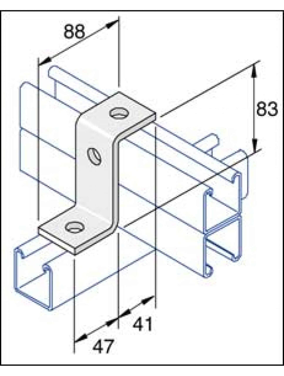 Unistrut P1453 3-Hole Z Shape Channel Bracket Hot Dip Galvanised