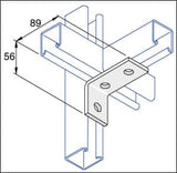 Unistrut P1458 90 Degree Angle Bracket 3 Hole (2x1) Hot Dip Galvanised