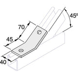Unistrut P1546 45 Degree Angle Bracket 2 Hole (1x1) Hot Dip Galvanised