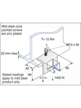 Unistrut P1796 Steel Window Bracket Beam Clamp 41x41mm Hot Dip Galvanised