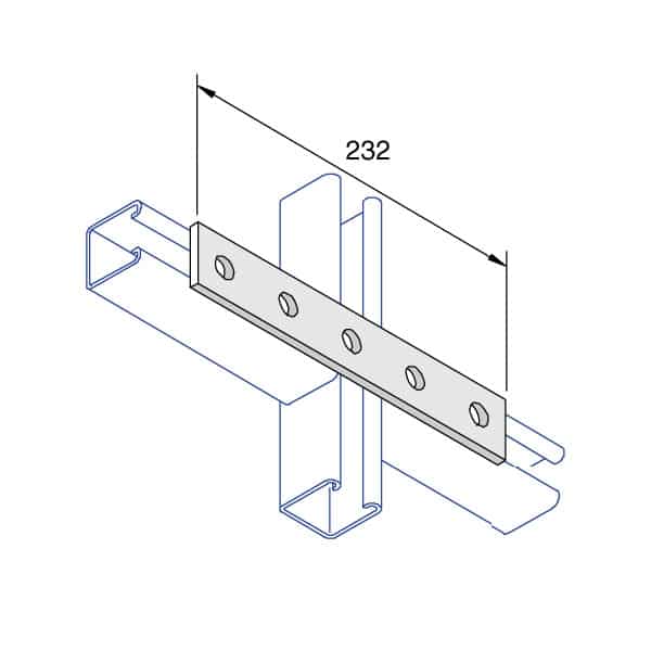 Unistrut P1941 Flat Plate Channel Support Bracket 5 Hole Hot Dip Galvanised