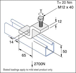 Unistrut P1983 2-Holes Z Beam Clamp Hot Dip Galvanised