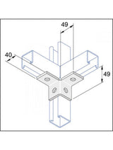 Unistrut P2223 90 Degree 4-Hole Wing Angle Brack  Hot Dip Galvanised