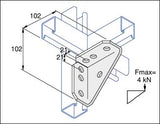 Unistrut P2484SS  Stainless Steel 316 90 Degree Angle Bracket 4 Hole (2x2)
