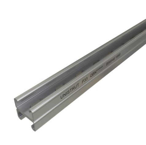 Unistrut P3301TX3 41x21 Back to Back Slotted Pre-Galvanised Channel 3m