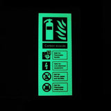 Rainbow PP-559N Carbon Dioxide Fire Extinguisher Photoluminescent Identification Sign