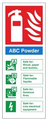 Rainbow PP-561N ABC Powder Fire Extinguisher Photoluminescent Identification Sign