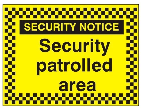 Rainbow SN.05C Security Patrolled Area Sign 400x300mm