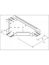 Unistrut TUHT600HG Heavy Duty Cable Tray Equal Tee 600MM Hot Dip Galvanised (TUHT600HG)