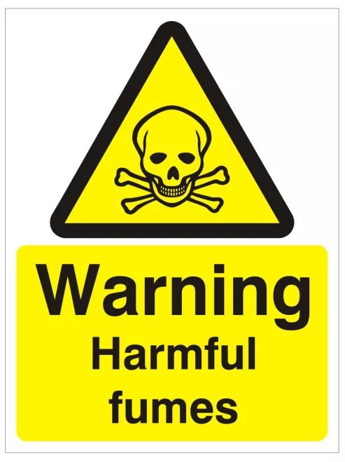 Rainbow WAG.101W Warning Harmful Fumes Sign 150x200mm