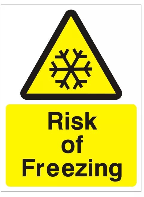 Rainbow WAG.71W Risk of Freezing Sign 150x200mm