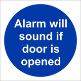 rainbow mad04g alarm will sound if door is opened sign