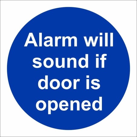 rainbow mad04g alarm will sound if door is opened sign