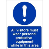 rainbow map09w all visitors must wear ppe while in this area sign