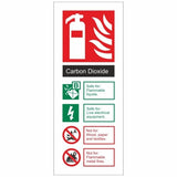 rainbow fi 06n co2 fire extinguisher identification sign