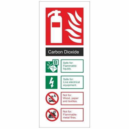 rainbow fi 06n co2 fire extinguisher identification sign