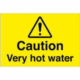 rainbow wag91 caution very hot water sign 75x50 mm