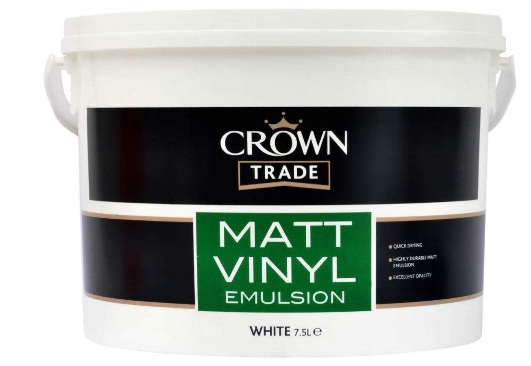 Crown 5024058 Matt Vinyl Emulsion White 7.5L