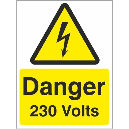 Rainbow Wae23W Danger 230 Volts Sign